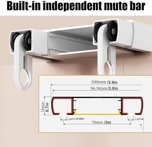 Heavy Duty Double Curtain Track System - Ceiling Mounted Drapery for Living Room, Bedroom, Hospital - Durable, Versatile, Easy Install Window Treatment Solution, 2.5m in Saudi Arabia