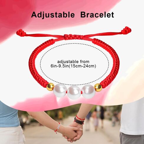 2Pc Handmade Couples Bracelets Red Ankle Bracelets for Women, Red String Rope Bracelets for Protection Jewelry, Christian Good Luck Teen Friendship Mother Daughter Bracelets Christmas Gifts in Saudi Arabia