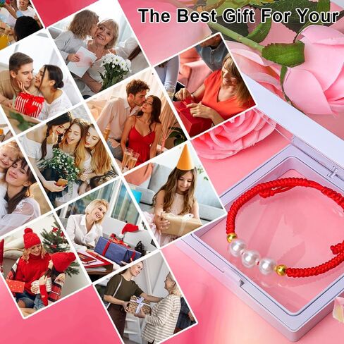 2Pc Handmade Couples Bracelets Red Ankle Bracelets for Women, Red String Rope Bracelets for Protection Jewelry, Christian Good Luck Teen Friendship Mother Daughter Bracelets Christmas Gifts in Saudi Arabia