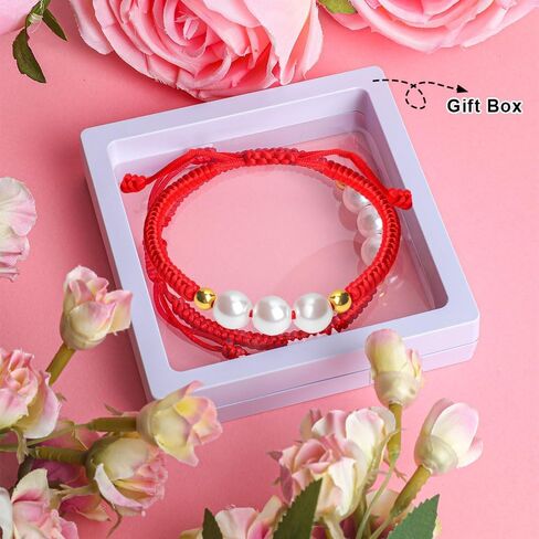 2Pc Handmade Couples Bracelets Red Ankle Bracelets for Women, Red String Rope Bracelets for Protection Jewelry, Christian Good Luck Teen Friendship Mother Daughter Bracelets Christmas Gifts in Saudi Arabia