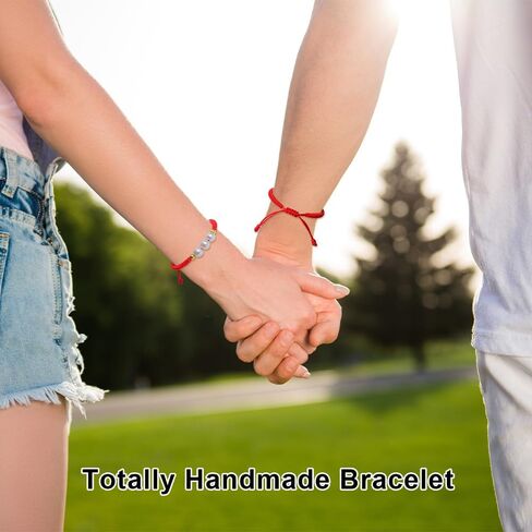 2Pc Handmade Couples Bracelets Red Ankle Bracelets for Women, Red String Rope Bracelets for Protection Jewelry, Christian Good Luck Teen Friendship Mother Daughter Bracelets Christmas Gifts in Saudi Arabia