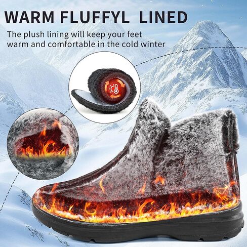 Winter Snow Boots for Women: Warm Fur Lined Ankle Booties Waterproof Non Slip Outdoor Comfortable Ladies Shoes for Daily Travel in Saudi Arabia