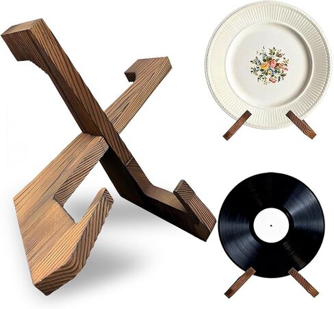 5.1in Wooden Plate Display Stands, Book, Picture and Bowl Display Stand, Display Stands for Heavy Duty Platters, Plate, Pottery, Rock, Dish, Easels, Vinyl Record Holders in Saudi Arabia