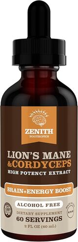 Lion’s Mane & Cordyceps Supplement – Brain & Energy Support – Focus, Memory, Clarity, Immunity – Vegan, Alcohol-Free Tincture – Up-to 2-Month Supply, 2 fl oz in Saudi Arabia