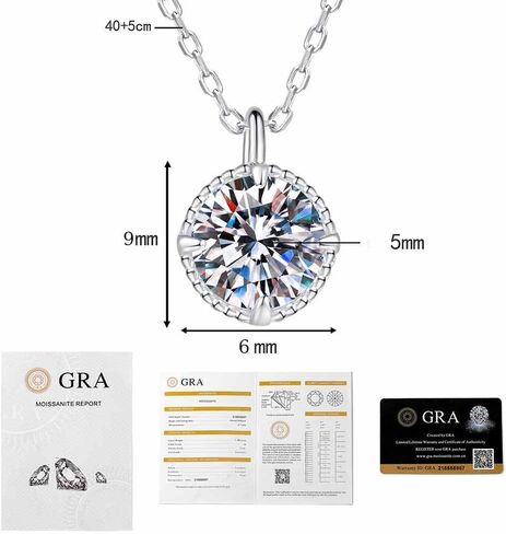 Moissanite Necklace For Women Jewelry, Prevent Pendant Slipping Beaded Planet Chain Design 925 Sterling Silver Necklace, Jewelry Gift for Anniversary, Birthday, Valentine’s Day in Saudi Arabia