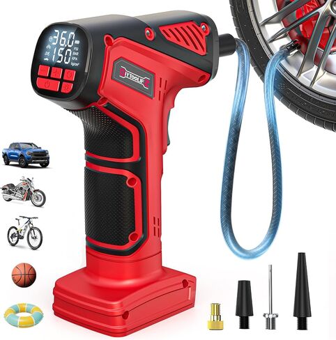 Cordless Tire Inflator Air Compressor for DeWALT 20V Battery, 160PSI Portable LED Light Handheld Air Pump with Digital Pressure Gauge for Cars Motorcycles Bikes Sports Balls(NO Battery) in Kuwait