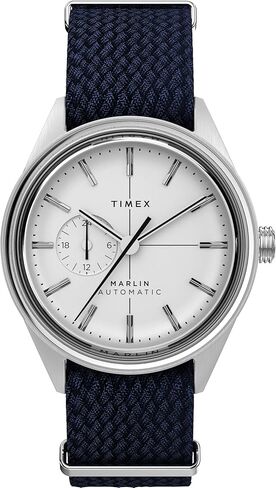 Timex Men's Marlin Jet 38mm Watch - Blue Slip-Thru Double Layer White Dial Stainless Steel Case in Kuwait