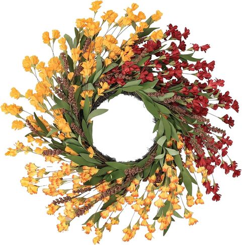 24 inch Fall Wreaths for Front Door Outside Fall Door Wreath Fall Decorations for Home Decor Autumn Wreath for Fall Front Porch Thanksgiving Harvest Halloween Farmhouse Outdoor Indoors Window Wall in Saudi Arabia