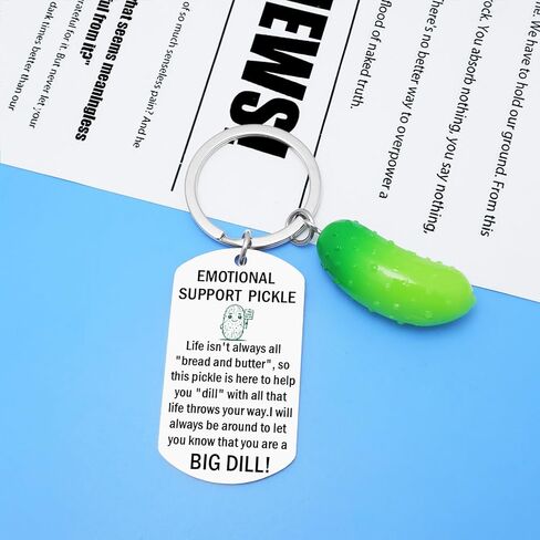 Emotional Support Pickle Keychain, Pickle Funny Gag Gifts for Friends Sister Teen Daughter, Inspirational Cucumber Pickle Charm, Christmas birthday Gifts in Kuwait