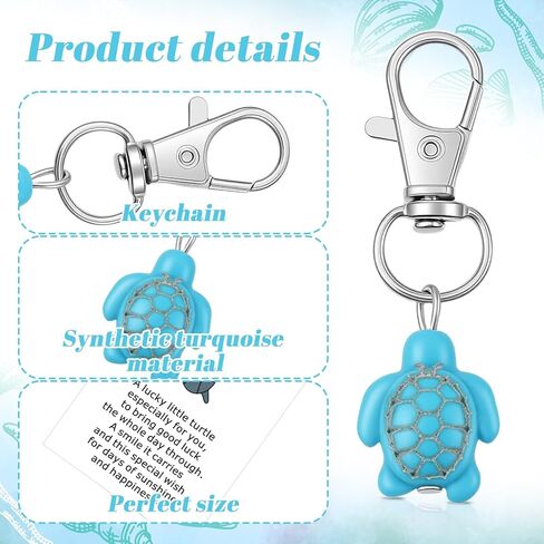 40 Sets Travel Turtle Keychains Small Sea Turtle Keychain Positive Good Luck Inspirational Turtles Charm Gifts with Organza Bag and Greeting Card for Family Friend in Saudi Arabia