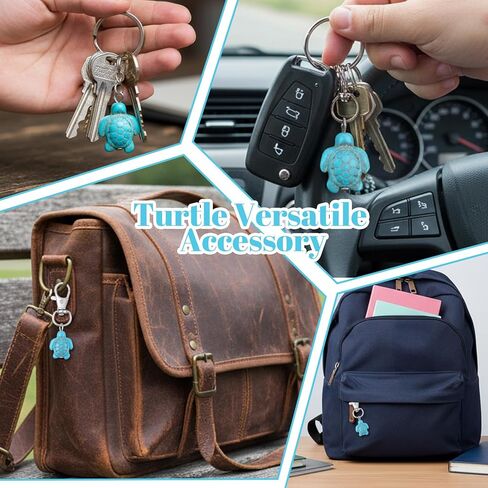 40 Sets Travel Turtle Keychains Small Sea Turtle Keychain Positive Good Luck Inspirational Turtles Charm Gifts with Organza Bag and Greeting Card for Family Friend in Saudi Arabia