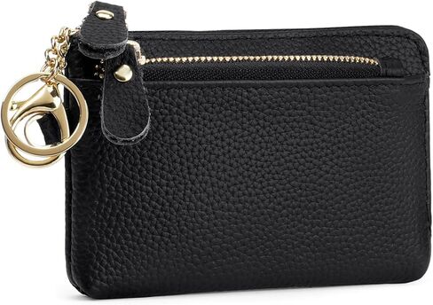 SENDEFN Women's Small Wristlet Coin Pouch Genuine Leather 3 Zippers Purse with Keychain in Saudi Arabia