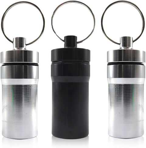 3 Pack Pocket Ashtray Set with Carabiner Waterproof Odor-Proof Multifunctional for Travel Hobby Leisure Black Silver in Saudi Arabia