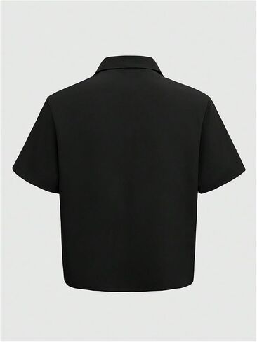 Men's Button Down Shirts Short Sleeve Lapel Collared V Neck Casual Summer Tops in Saudi Arabia