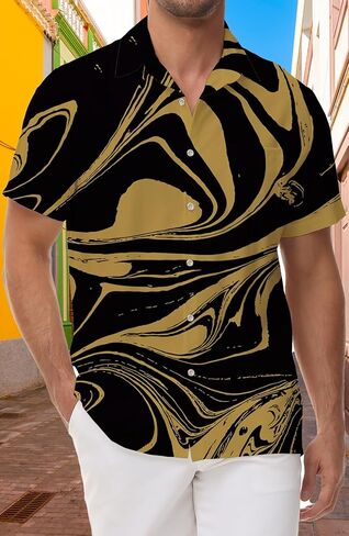 Casual Shirt Men Button Hawaiian: Abstract Summer Adult Print Graphic Clothes in Saudi Arabia
