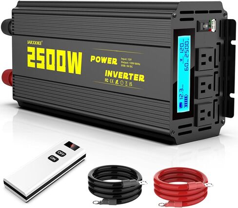 3000 واط العاكس 12V DC إلى AC 110V/120V (ذروة) 6000W محول 3 مآخذ مآخذ السيارات العاكس مع التحكم عن بعد وشاشة LED 3.4A منفذ USB in Kuwait
