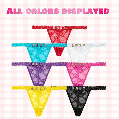 2-Pack Personalized Thongs with Names Custom Thongs with Name on It DIY Gold Rhinestone Shiny Letters Surprise Your Loved in Saudi Arabia