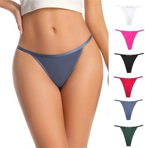 Women Seamless Thong Low Rise Smooth Fit Lightweight Mesh Detail Underwear Adjustable Outline Style in Saudi Arabia