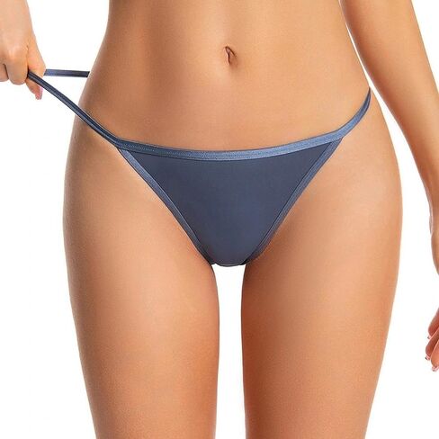 Women Seamless Thong Low Rise Smooth Fit Lightweight Mesh Detail Underwear Adjustable Outline Style in Saudi Arabia