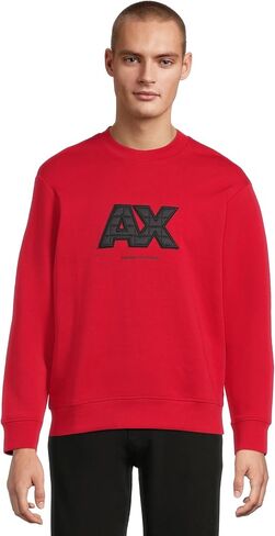 Armani Exchange mens Quilted Logo Crewneck Sweatshirt in Saudi Arabia