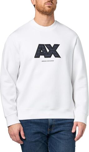 Armani Exchange mens Quilted Logo Crewneck Sweatshirt in Saudi Arabia