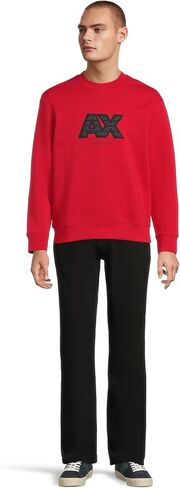Armani Exchange mens Quilted Logo Crewneck Sweatshirt in Saudi Arabia