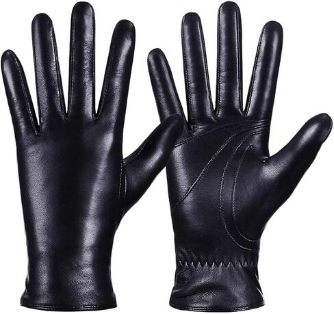 قفازات شتوية من جلد الغنم للنساء، قفازات تعمل باللمس مع بطانة حرارية من الكشمير، قفازات قيادة عصرية in Kuwait