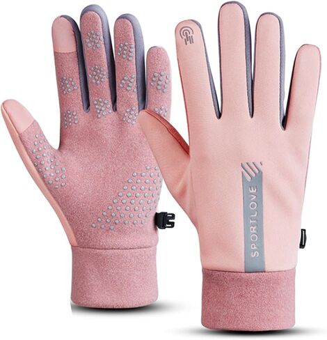 Women’s Winter Warm Thermal Touchscreen Thick Windproof Hand Back Waterproof Anti-Slip Gloves for Women Cold Weather Cycling in Saudi Arabia