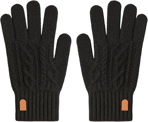 Cold Weather Gloves for Women Men – Warm Touch Screen Elastic Thermal Knit Black Gloves for Automotive Exterior Door Handles Running Cycling in Saudi Arabia