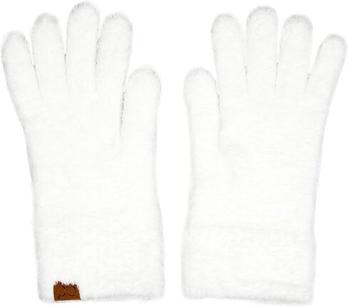 Funky Junque Chenille Plush Gloves for Women – Soft Fuzzy Fluffy Cozy Winter Thermal Knit Gloves with Elastic Cuff in Saudi Arabia