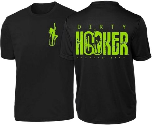Dirty Hooker Fishing T Shirts for Men and Womens - Dry Fit Short Sleee T-Shirt with Classic Logo - Funny Fishing Shirts in Saudi Arabia
