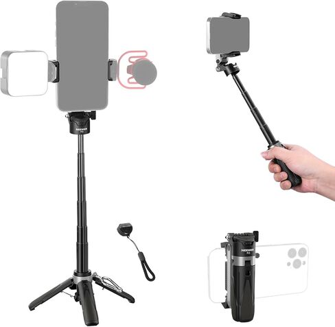 مجموعة Neewer Vlogging Ater للهاتف مع RGB LED Light/Lavalier Wireless Microphone System/Selfie Stick Phone Tripod ، Content Creator Essentials لـ iPhone Android Podcast YouTube ، PA048 in Saudi Arabia