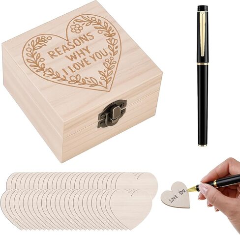 50 قطعة من صناديق رقائق الخشب الفارغة، أسباب لماذا أحبك، هدايا عيد الحب للخطوبة، سجل الزفاف، هدايا رومانسية للزوج والزوجة، ذكرى عيد الميلاد in Kuwait