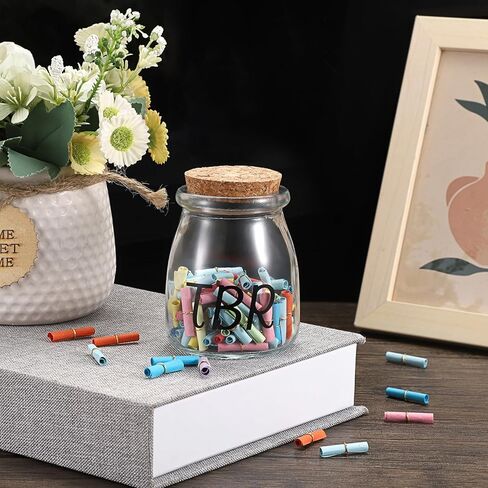 JUXYES Transparent Glass TBR Jar To-Be-Read List with 100 Colorful Notes, Reading Challenge Canister Clear Bookish Accessories Decorative Book Fund Jar for Book Lovers, Students, and Artsy Enthusiasts in Saudi Arabia