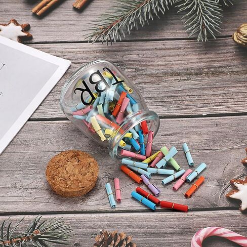 JUXYES Transparent Glass TBR Jar To-Be-Read List with 100 Colorful Notes, Reading Challenge Canister Clear Bookish Accessories Decorative Book Fund Jar for Book Lovers, Students, and Artsy Enthusiasts in Saudi Arabia