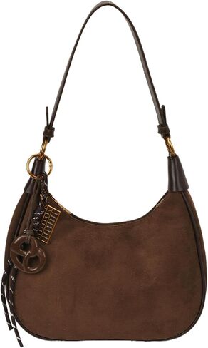 Slouchy Suede Bag Trendy Tote Bag Faux Suede Purses Retro Hobo Crossbody Shoulder Bags with Removable Strap in Saudi Arabia