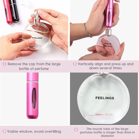 5pcs Mini Refillable Perfume Atomizer Bottles Travel Size Spray Bottles，Couple Set in Saudi Arabia