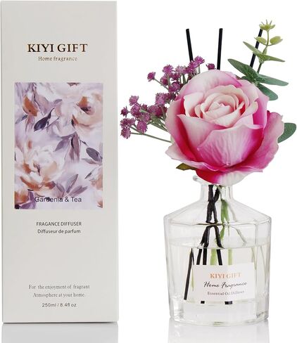 Reed Diffuser Set -8.4 fl oz Scent Diffuser with 6 Reed Sticks, Home Fragrance,Reed Diffuser for Bathroom Shelf Decor (Jasmine Rose) in Saudi Arabia