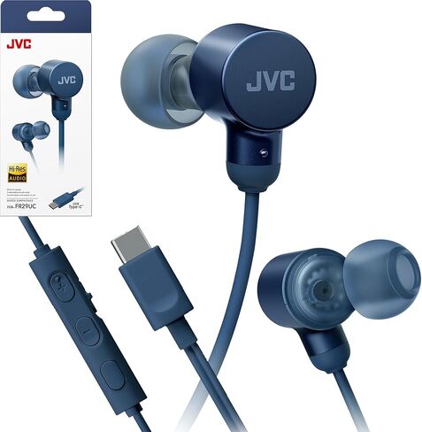 JVC Wired USB-C Earbuds - Noise Isolation - DAC - Hi-Res Audio - Built-in Mic with Mute - Comfortable Silicone Ear Tips - 3 Button Remote – Plug & Play - HAFR29UC in Saudi Arabia