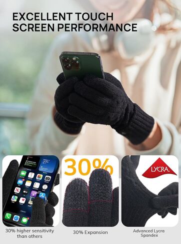 TRENDOUX Womens Alpaca Wool Gloves: Winter Touch Screen Thin Warm Glove for Women Cold Weather Driving Running Cycling Typing in Saudi Arabia