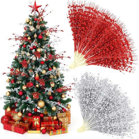 36 Bundles Valentines Decoration Valentines Day Floral Picks Tree Decorations Berry Stem Ornaments 16.9'' Fake Tree Picks Artificial Stems for DIY Wedding in Saudi Arabia