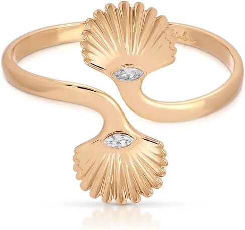 Ettika Gold Cuff. Bracelet for Women, Santorini Shell Cuff. 18k Gold Plated Cuff Bracelet. Band Cuffs. Jewelry, Birthday Gifts For Women in Saudi Arabia