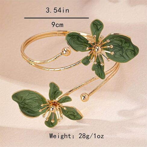 Flower Arm Cuff Bracelets for Women Adjustable Colourful Flower Upper Arm Cuff Bangle Boho Drip Oil Floral Open Bangle Bracelet Fashion Arm Cuff Jewelry for Women in Saudi Arabia