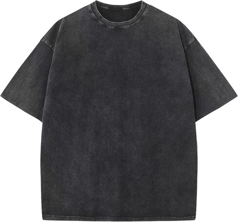 Arssm Mens Oversized T Shirts Cotton Acid Wash Baggy Tees Loose Fit Vintage Heavyweight T-Shirts in Saudi Arabia