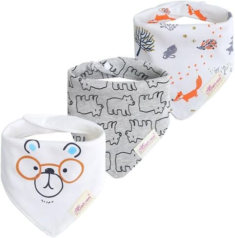 Jn & Lulu 3-Pack حديثي الولادة Bibs Baby Bandana سال لعابه لالتقاطات وتسنينا ، مرايل القطن العضوي لهدايا الطفل in Kuwait