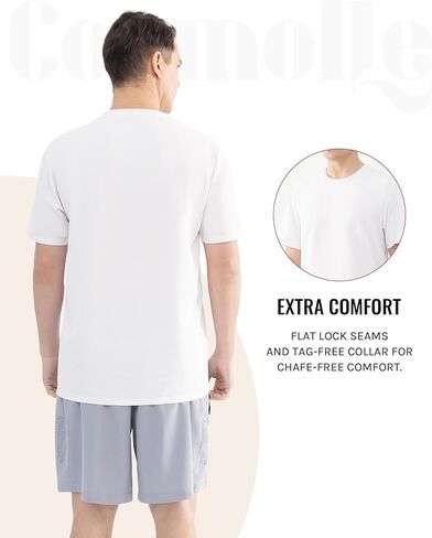 Cosmolle Men's Quick Dry Stretch T-Shirt Short Sleeve Crewneck Lightweight Tee Shirts for Running Fishing and Outdoor in Saudi Arabia