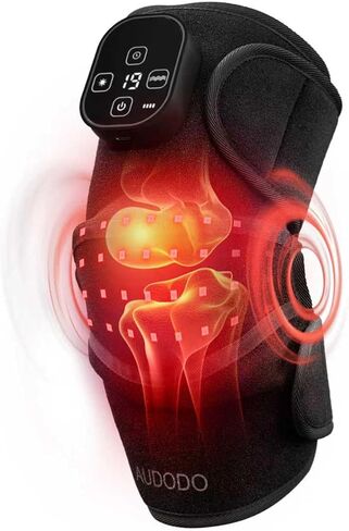 Red Light Knee Brace with Vibration Massage, Cordless Knee Massager with Heat and Red Light Therapy, Infrared RedLight Therapy Wrap for Knee Joint, Heated Therapy Device, 660nm&850nm, Blank in Saudi Arabia