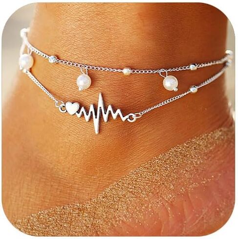 Chain Ankle Bracelet for Women Gold Silver Boho Anklets Set Sun Butterfly Sea Turtle Anklets Beach Adjustable Chain Anklet Summer Waterproof Beach Jewelry for Women in Saudi Arabia
