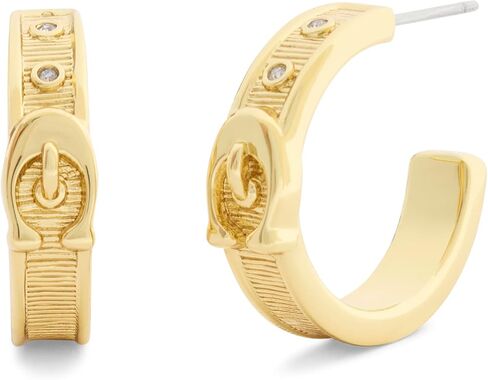 COACH Jewelry Women's Signature C Buckle Hoop Earrings in Saudi Arabia