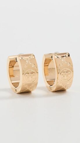 Tory Burch Women's Small Icon T Monogram Hoop Earrings in Saudi Arabia